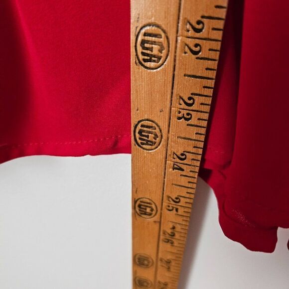 EUC LIKE NEW EXPRESS RED PEPLUM PLEATED LONGSLEEVES TOP SIZE LARGE - Picture 14 of 14